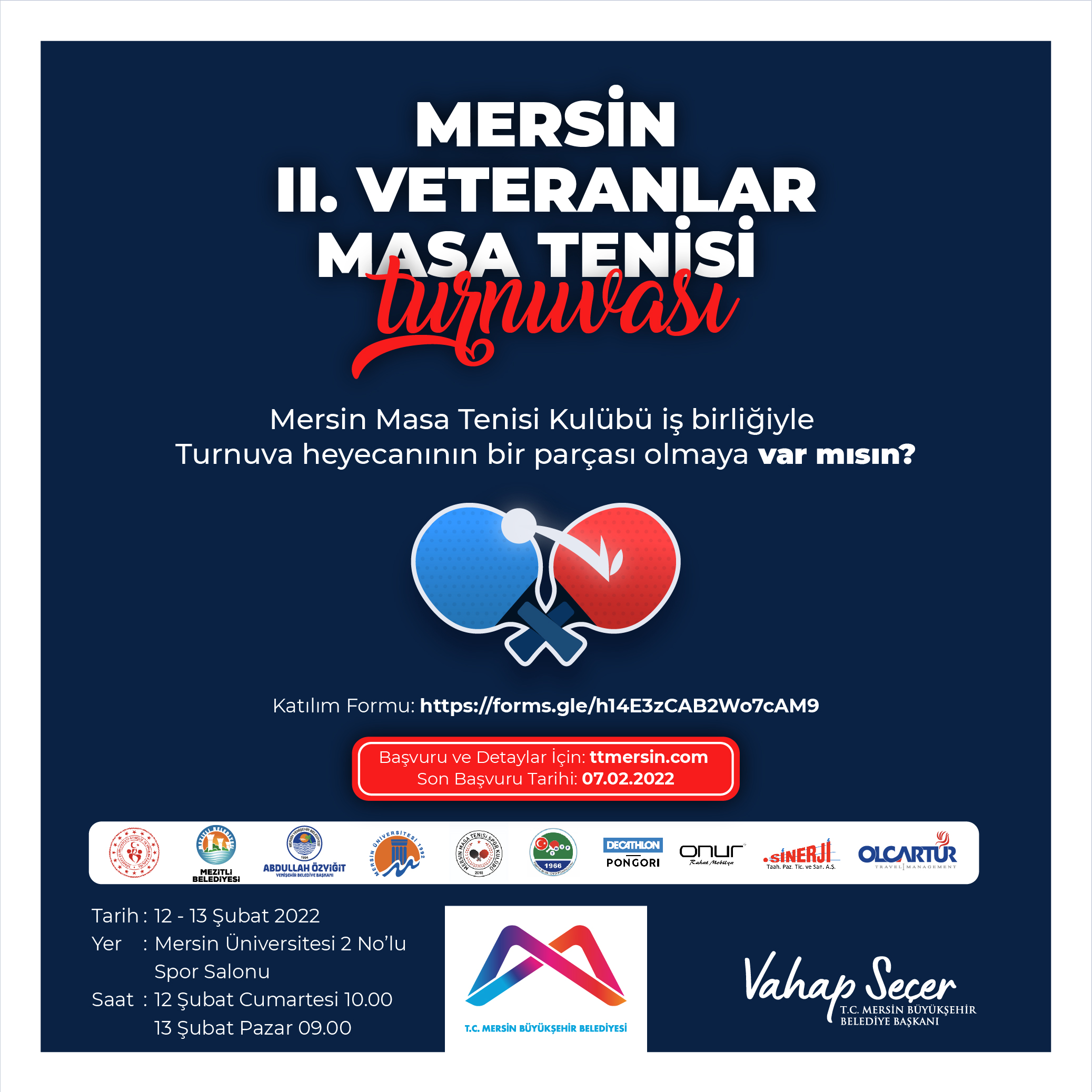 Veteranlar turnuva heyecanı yaşayacak Mersin Büyükşehir Belediye Başkanı