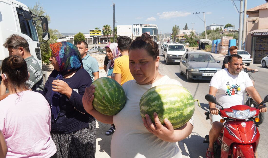 TARLADA ÇÜRÜYECEKTİ, SOFRALARA ULAŞTI, MEZİTLİ’DE 36 TON KARPUZ ÜCRETSİZ DAĞITILDI! Mezitli Belediye Başkanı Ahmet Serkan