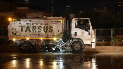 TARSUS BELEDİYESİ EKİPLERİ GECE BOYUNCA TEYAKKUZDAYDI